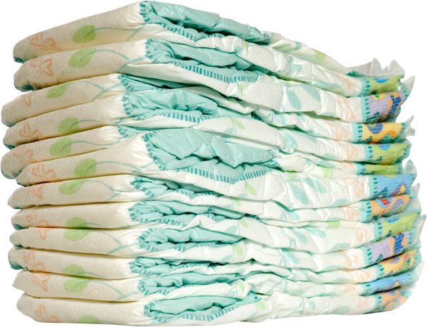 Stack of Diapers at the Nursery